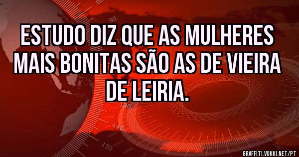 ESTUDO DIZ QUE AS MULHERES MAIS BONITAS SÃO AS DE VIEIRA DE LEIRIA.
