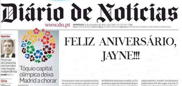 FELIZ ANIVERSÁRIO, JAYNE!!!