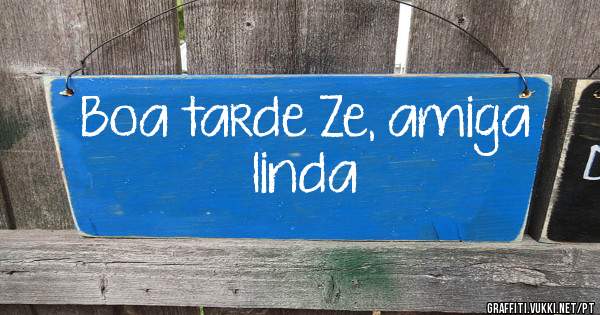 Boa tarde Ze, amiga linda 