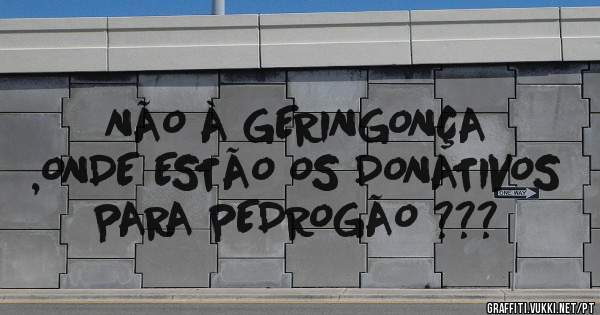 NÃO À GERINGONÇA ,ONDE ESTÃO OS DONATIVOS PARA PEDROGÃO ???