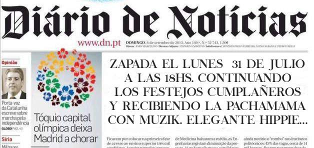 ZAPADA EL LUNES  31 DE JULIO A LAS 18HS. CONTINUANDO LOS FESTEJOS CUMPLAÑEROS Y RECIBIENDO LA PACHAMAMA CON MUZIK. ELEGANTE HIPPIE SPORT