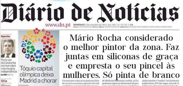 Mário Rocha considerado o melhor pintor da zona. Faz juntas em siliconas de graça e empresta o seu pincel às mulheres. Só pinta de branco 