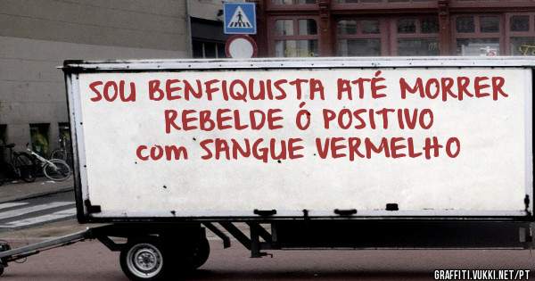 SOU BENFIQUISTA ATÉ MORRER          REBELDE Ó POSITIVO com SANGUE VERMELHO