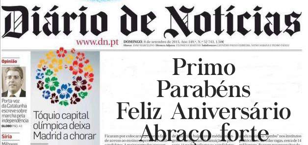 Primo
Parabéns
Feliz Aniversário
Abraço forte