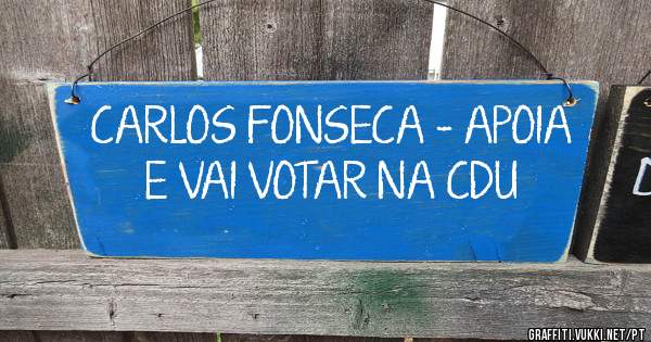 CARLOS FONSECA - APOIA E VAI VOTAR NA CDU