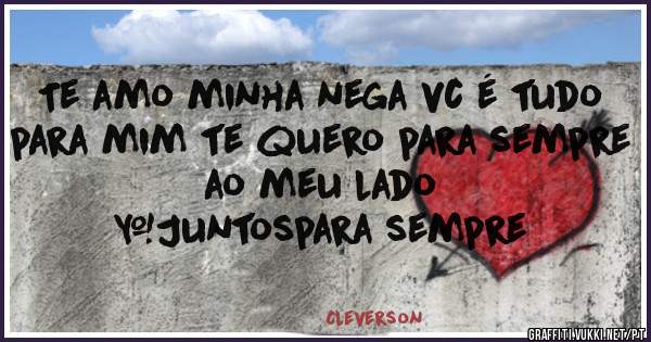 Te amo minha nega vc é tudo para mim te quero para sempre ao meu lado 

#Juntospara sempre 
