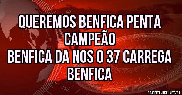 QUEREMOS BENFICA PENTA CAMPEÃO
BENFICA DA NOS O 37 CARREGA BENFICA