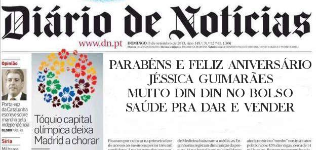 PARABÉNS E FELIZ ANIVERSÁRIO JÉSSICA GUIMARÃES
MUITO DIN DIN NO BOLSO
SAÚDE PRA DAR E VENDER