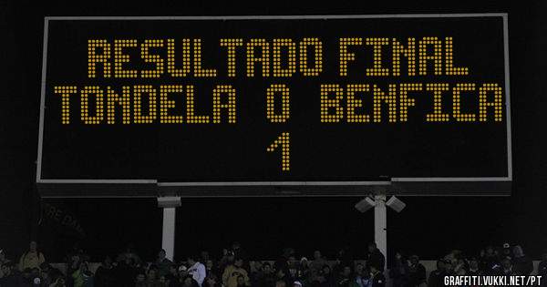 Resultado Final
Tondela  O  Benfica  1