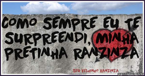 COMO SEMPRE EU TE SURPREENDI, MINHA PRETINHA RANZINZA