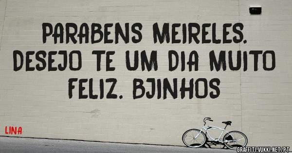 PARABENS MEIRELES. DESEJO TE UM DIA MUITO FELIZ. BJINHOS