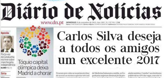 Carlos Silva deseja a todos os amigos um excelente 2017