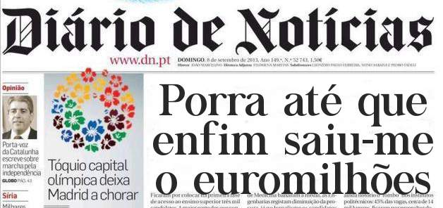 Porra até que enfim saiu-me o euromilhões