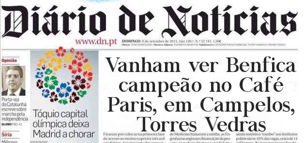 Vanham ver Benfica campeão no Café Paris, em Campelos, Torres Vedras