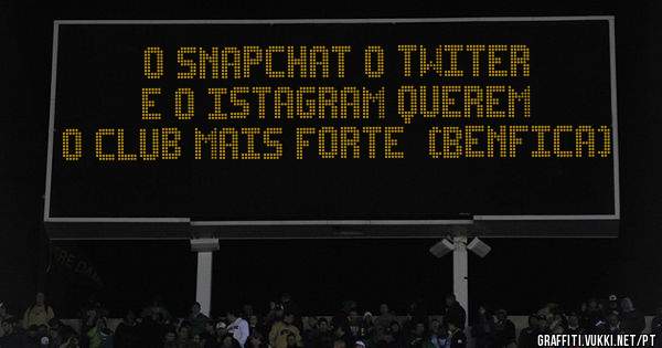 O snapchat o twiter e o istagram querem o club mais forte  (BENFICA)