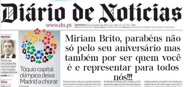Miriam Brito, parabéns não só pelo seu aniversário mas também por ser quem você é e representar para todos nós!!!