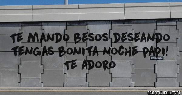 Te mando besos deseando tengas bonita noche papi! 
Te adoro