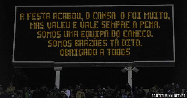 A Festa acabou, o cansaço foi muito, mas valeu e vale sempre a pena.
Somos uma equipa do caneco.
Somos Brazões tá dito.
Obrigado a todos