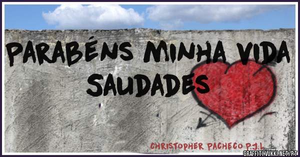 Parabéns minha vida 
Saudades 