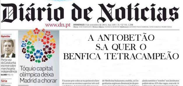 A ANTOBETÃO S.A QUER O BENFICA TETRACAMPEÃO
