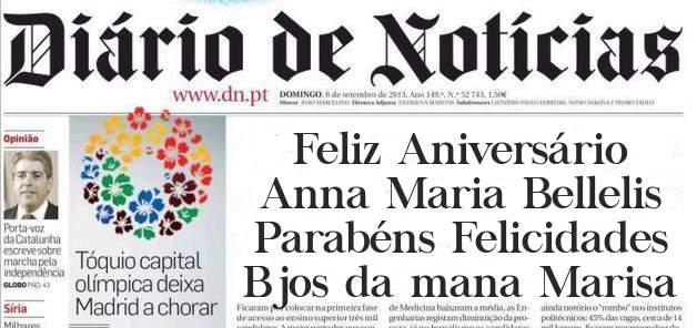 Feliz Aniversário
Anna Maria Bellelis
Parabéns Felicidades
Bjos da mana Marisa
