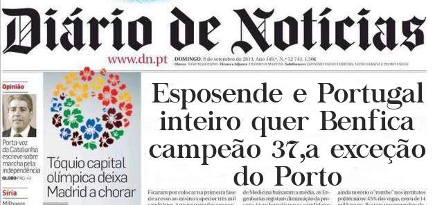 Esposende e Portugal inteiro quer Benfica campeão 37,a exceção do Porto 