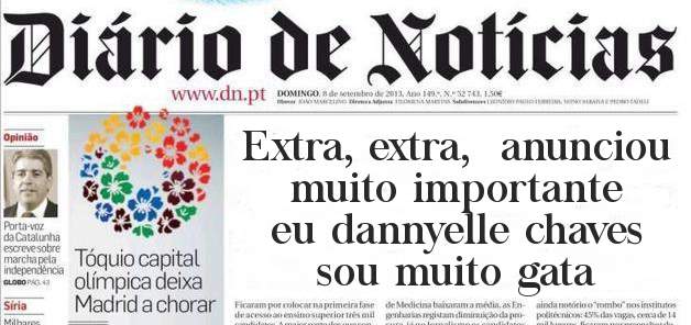 Extra, extra,  anunciou muito importante eu dannyelle chaves sou muito gata