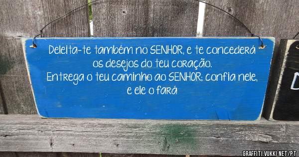  Deleita-te também no SENHOR, e te concederá os desejos do teu coração.
 Entrega o teu caminho ao SENHOR; confia nele, e ele o fará