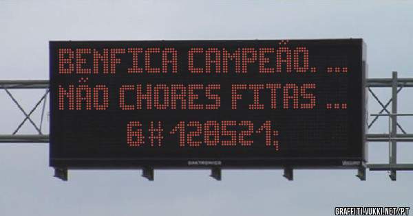 Benfica campeão. ...
Não chores Fitas ... 😉