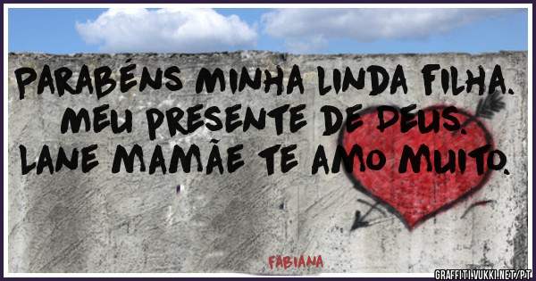 Parabéns Minha linda filha. Meu presente de Deus. Lane mamãe te amo muito. 