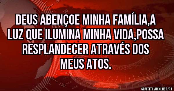 Deus abençoe minha família,a luz que ilumina minha vida,possa resplandecer através dos meus atos.