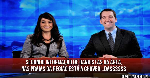 Segundo informação de banhistas na área, nas praias da região está a chover...dassssss 