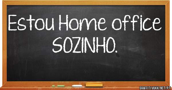 Estou Home office SOZINHO.