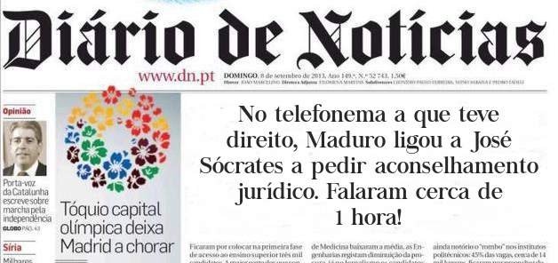 No telefonema a que teve direito, Maduro ligou a José Sócrates a pedir aconselhamento jurídico. Falaram cerca de 1 hora!  