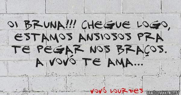 Oi Bruna!!! Chegue logo, estamos ansiosos pra te pegar nos braços. A vovó te ama... 