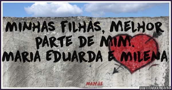Minhas filhas, melhor parte de mim. 
Maria Eduarda e Milena
