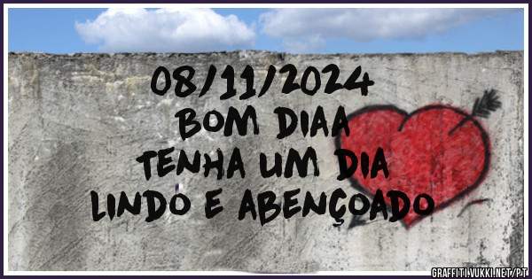 08/11/2024
Bom diaa
Tenha um dia
lindo e abençoado 