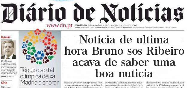 Noticia de ultima hora Bruno sos Ribeiro acava de saber uma boa nuticia