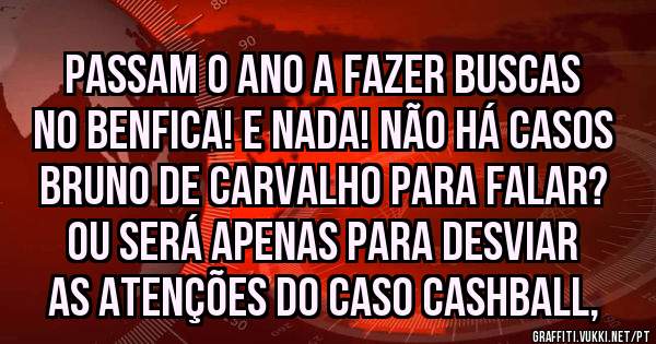 Passam o ano a fazer buscas no Benfica! E nada! Não há casos Bruno de Carvalho para falar? Ou será apenas para desviar as atenções do caso cashball,