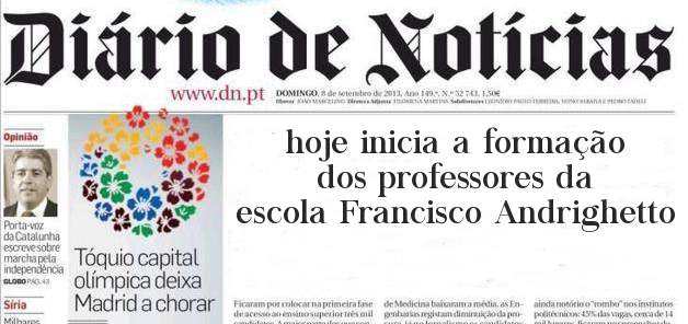 hoje inicia a formação dos professores da escola Francisco Andrighetto