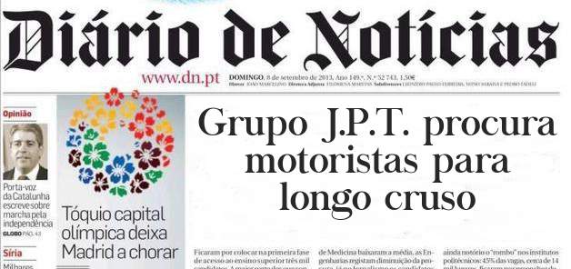 Grupo J.P.T. procura motoristas para longo cruso