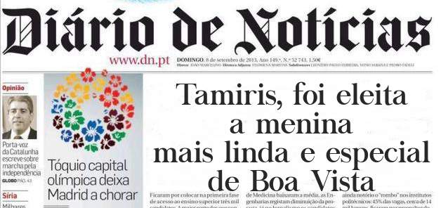 Tamiris, foi eleita a menina 
 mais linda e especial de Boa Vista 