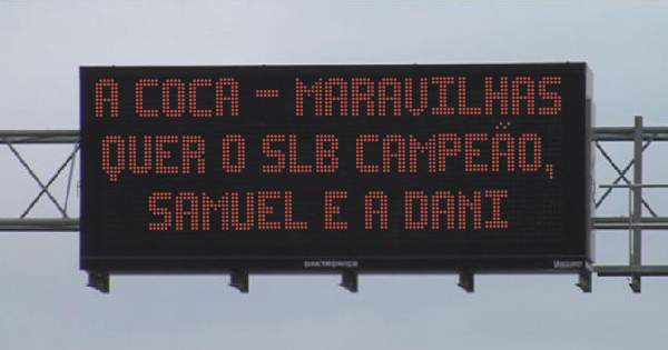 A coca - maravilhas quer o SLB campeão, Samuel e a dani