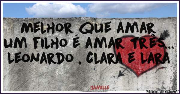Melhor que amar um filho é amar três...
Leonardo , Clara e Lara