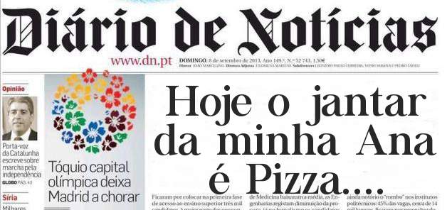 Hoje o jantar da minha Ana é Pizza....