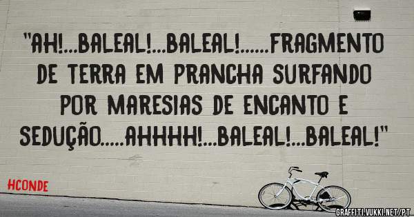 ''ah!...baleal!...baleal!......fragmento de terra em prancha surfando por maresias de encanto e sedução.....ahhhh!...baleal!...baleal!''