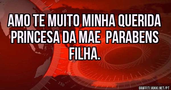 AMO TE MUITO MINHA QUERIDA PRINCESA DA MAE  PARABENS FILHA.