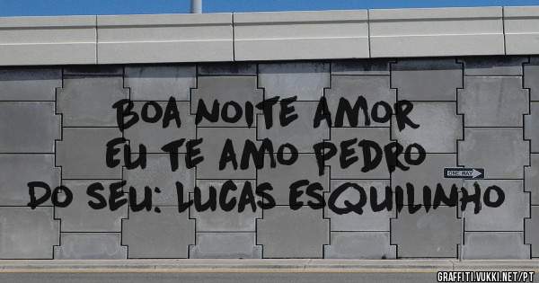 Boa noite amor
Eu te amo Pedro
Do seu: Lucas Esquilinho