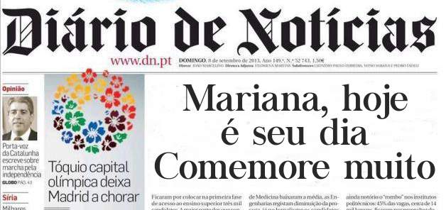 Mariana, hoje é seu dia
Comemore muito