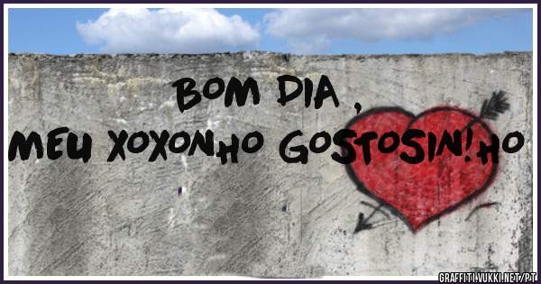 BOM DIA , 
MEU XOXONHO GOSTOSIN!HO